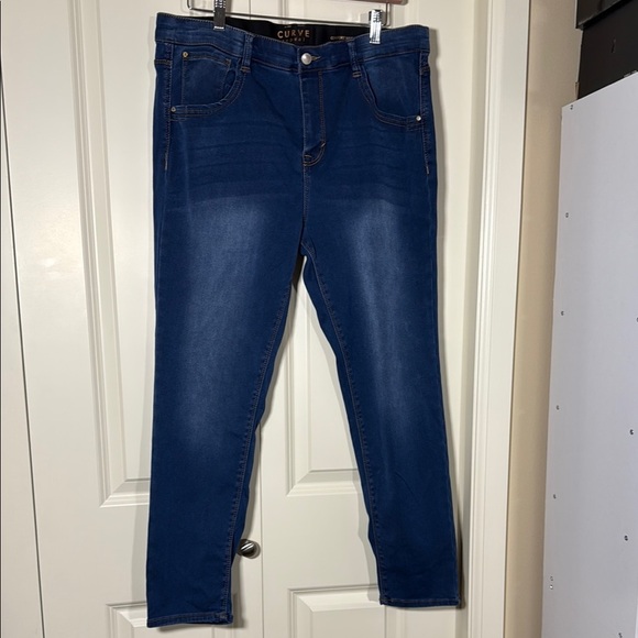 Curve Appeal Blue Skinny Jeans Classic Denim Style - Picture 1 of 15